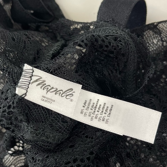 Mapale Crotchless Bodysuit Womens Large Black Lace Sheer Lingerie Halter NWT NEW - Picture 7 of 13